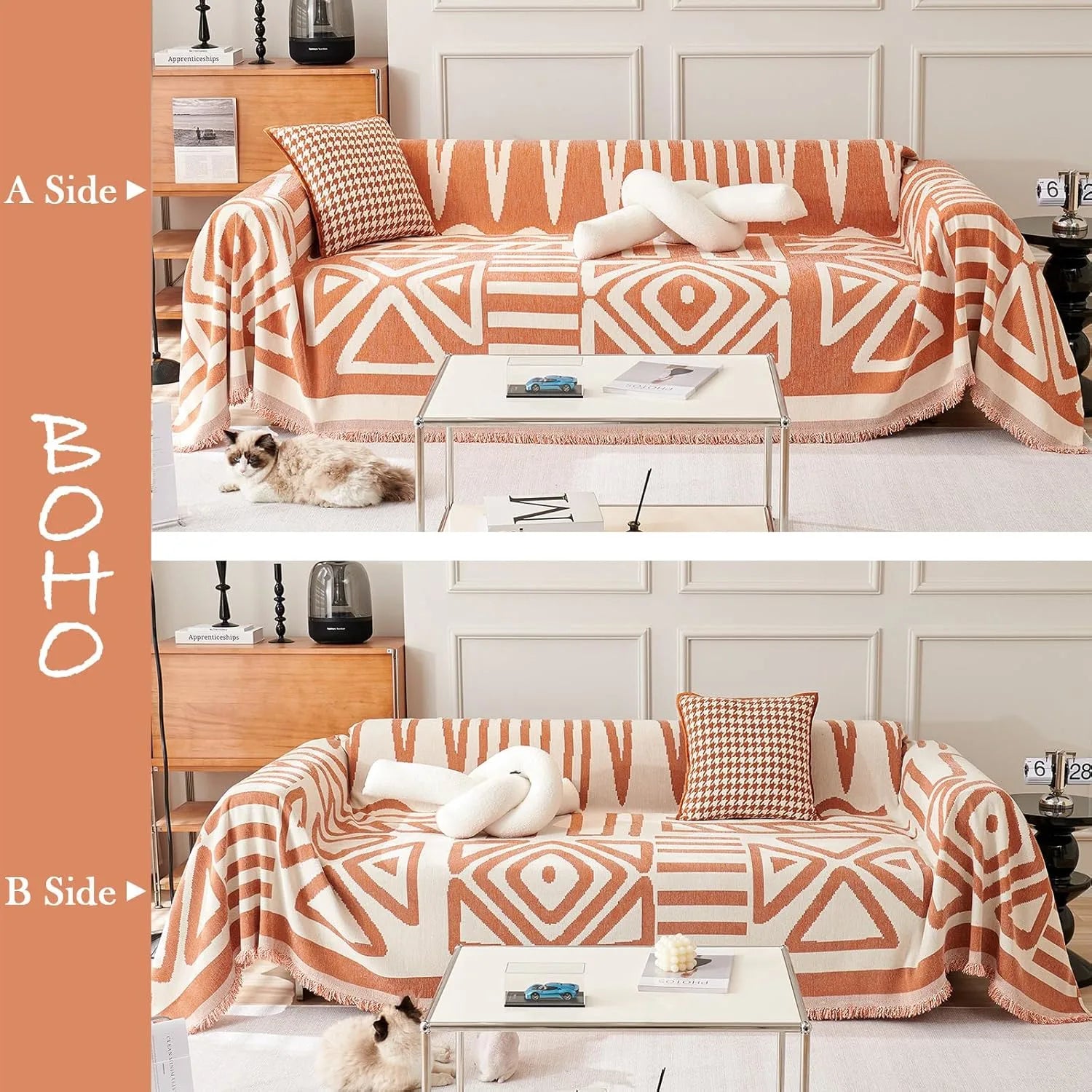 BOHO Couch Cover In Orange