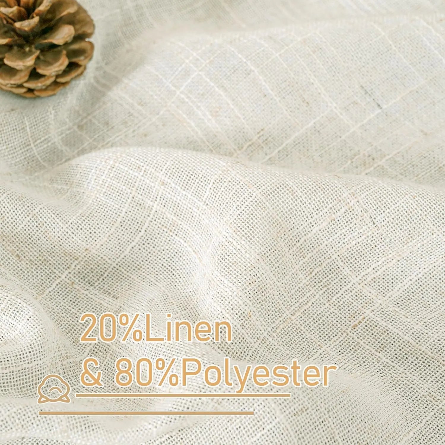 Light filtering Neutral Linen Curtain - Cream