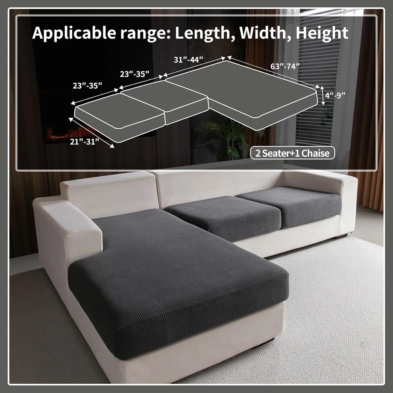 Tenaura gris foncé (coussin)