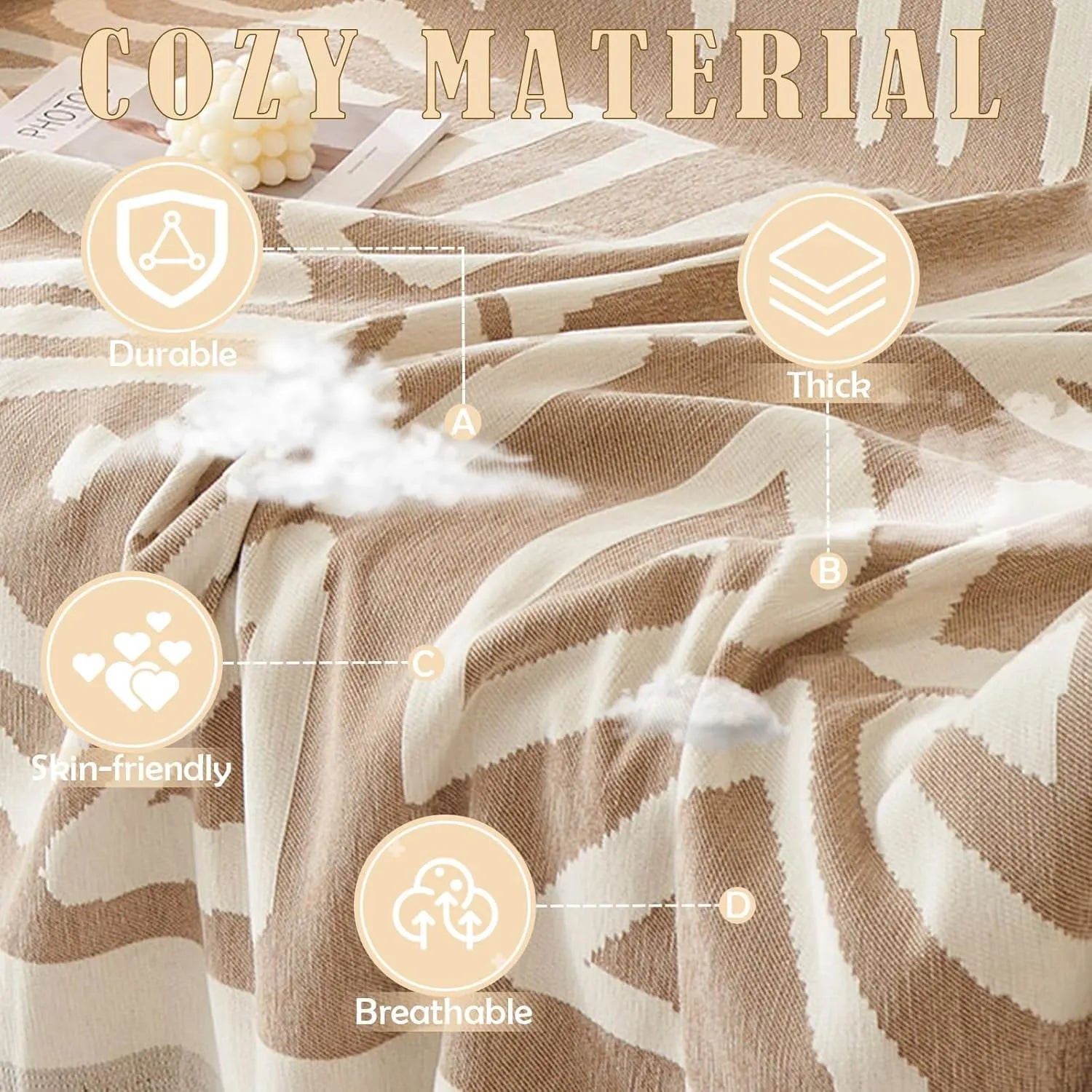 BOHO Couch Cover In Khaki