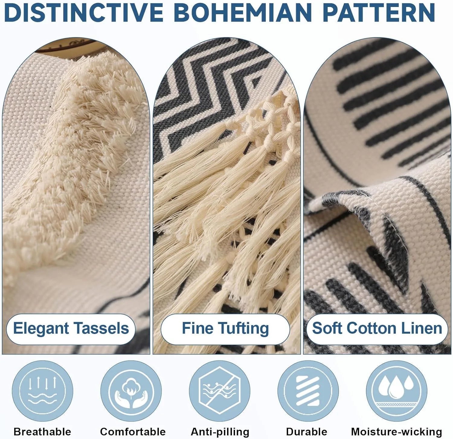 Couch Cushion Cover In Stripe Black