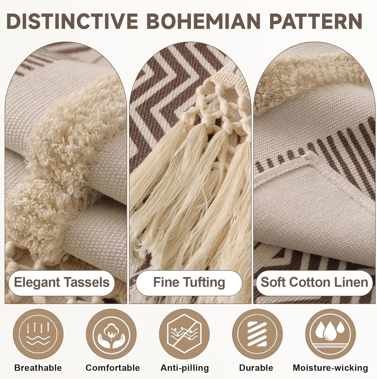 Couch Cushion Cover In Stripe Coffee