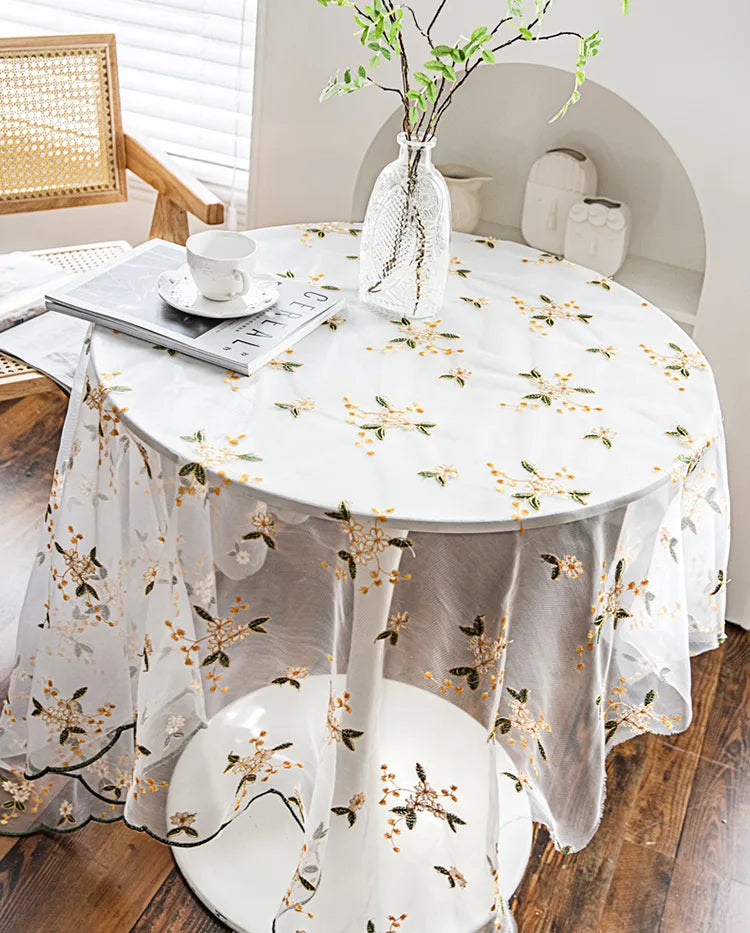 Embroidered Table Cloth for Dining Table | YM·Ins Lace·French Retro