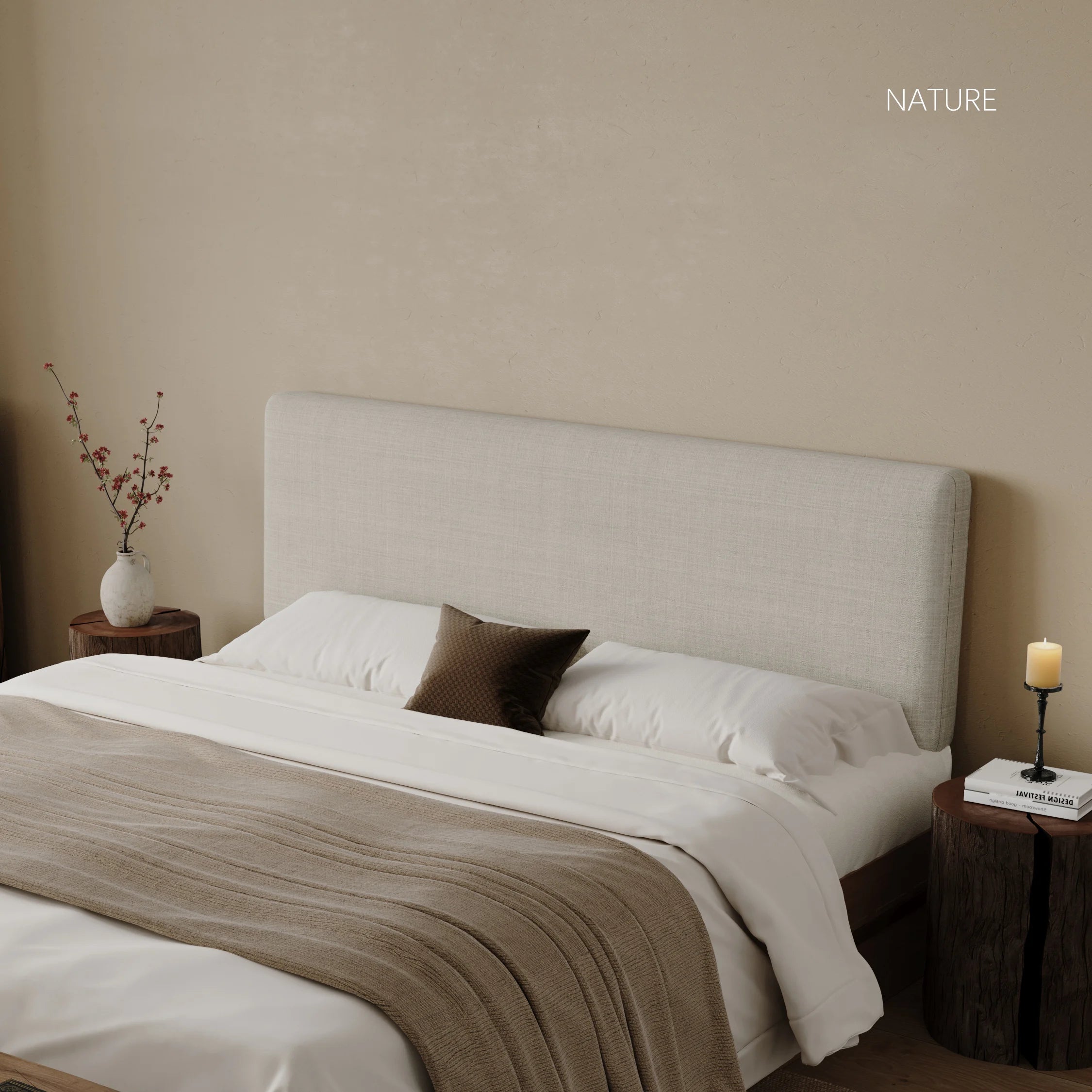 Bed Headboard Cover with Large Cushion | Elara Basic HB25