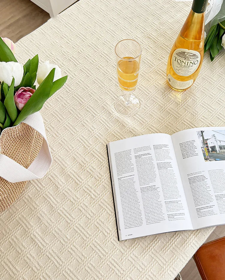 Embroidered Table Cloth for Dining Table | Lvsh· Tic-tac-toe cheese