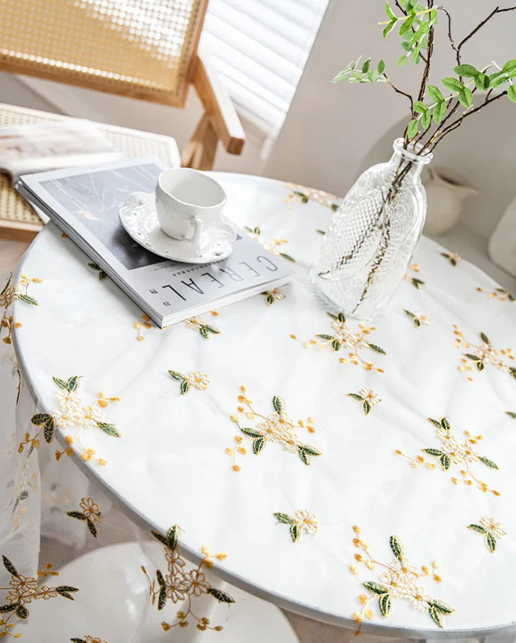 Embroidered Table Cloth for Dining Table | YM·Ins Lace·French Retro