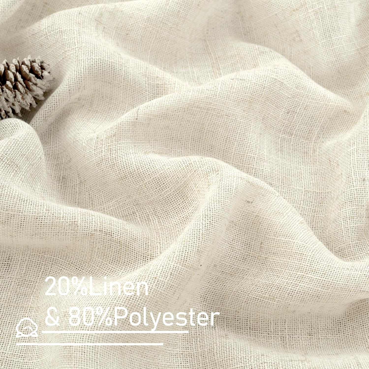 Light filtering Neutral Linen Curtain - Natural