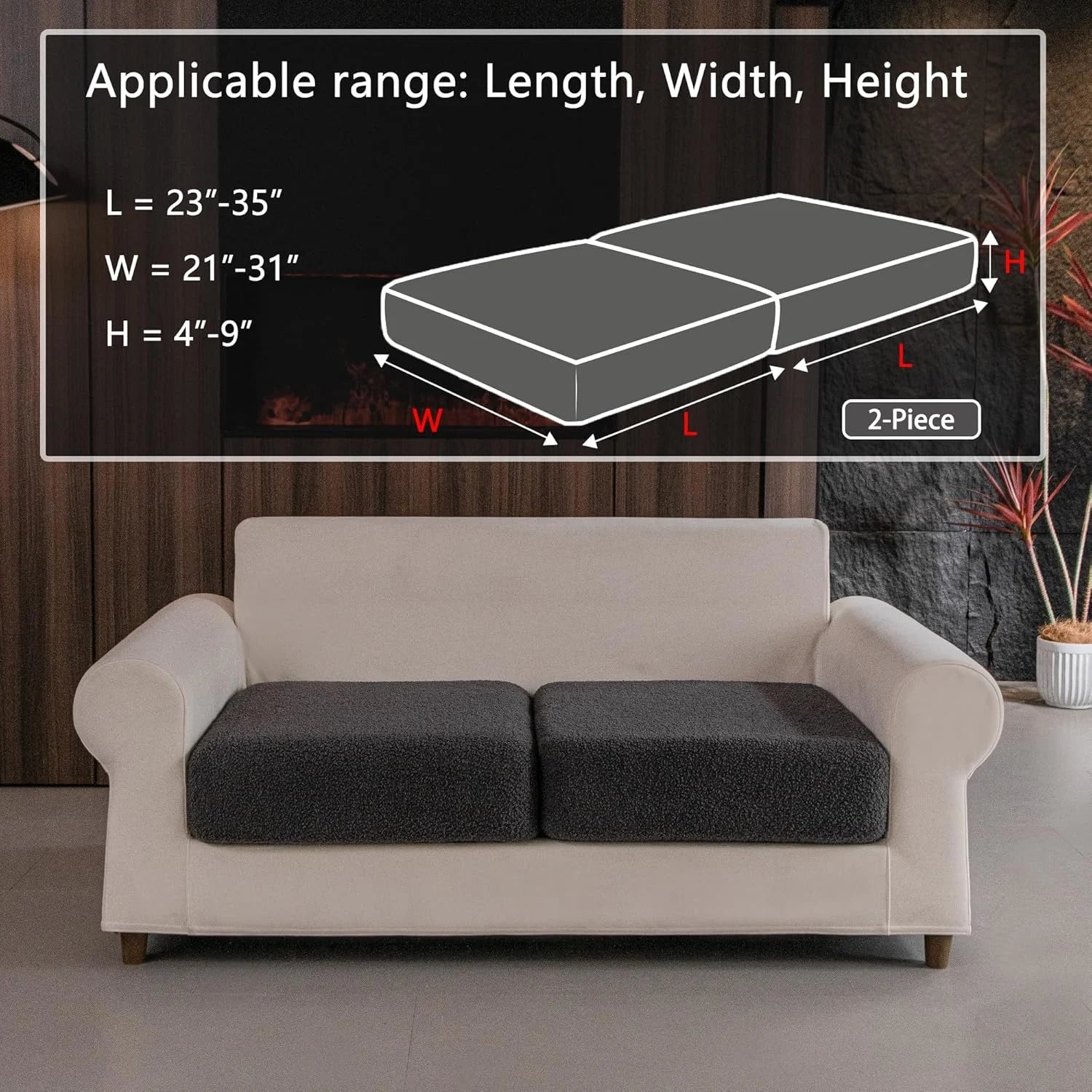 Veludon gris foncé (coussin)