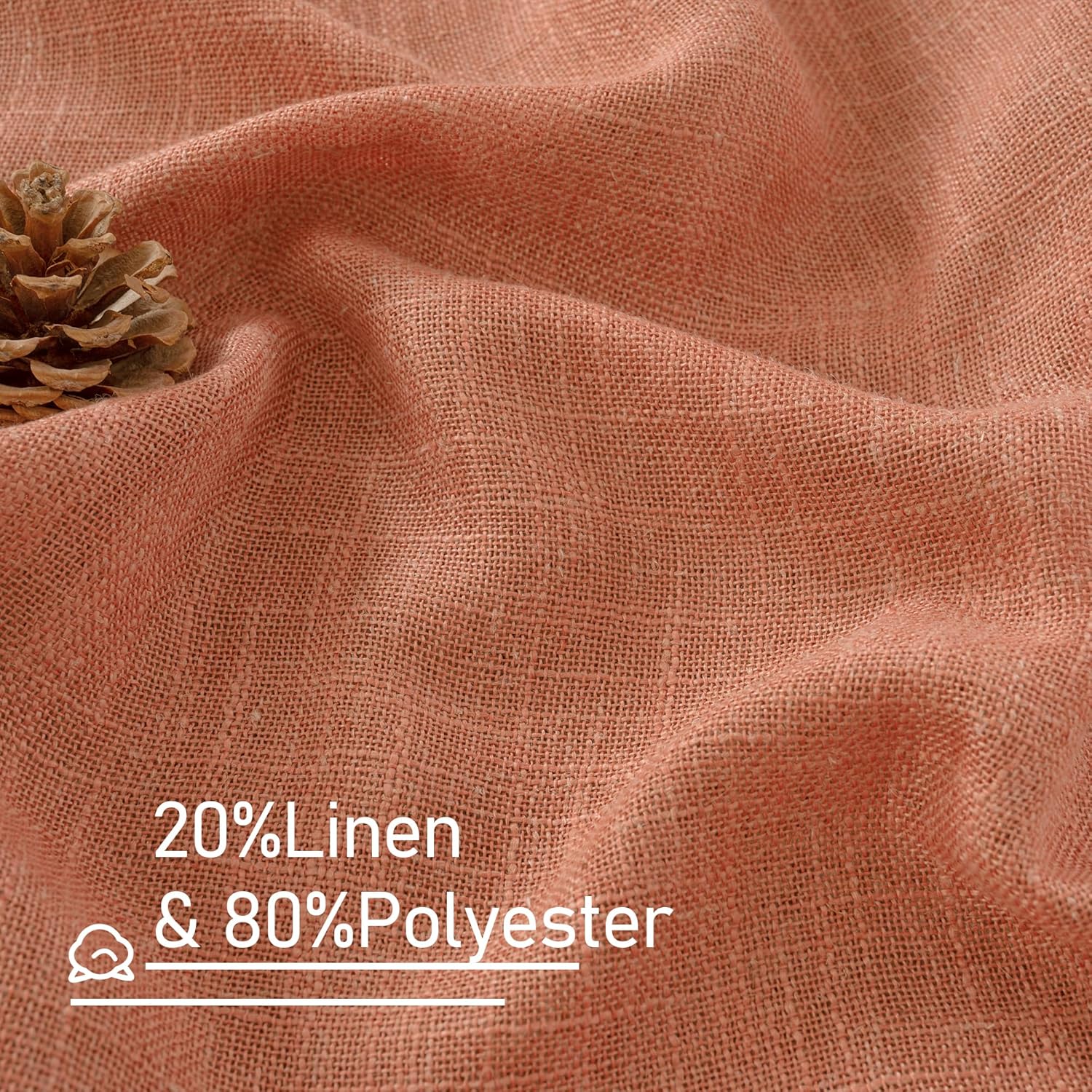 Light filtering Neutral Linen Curtain - Terracotta