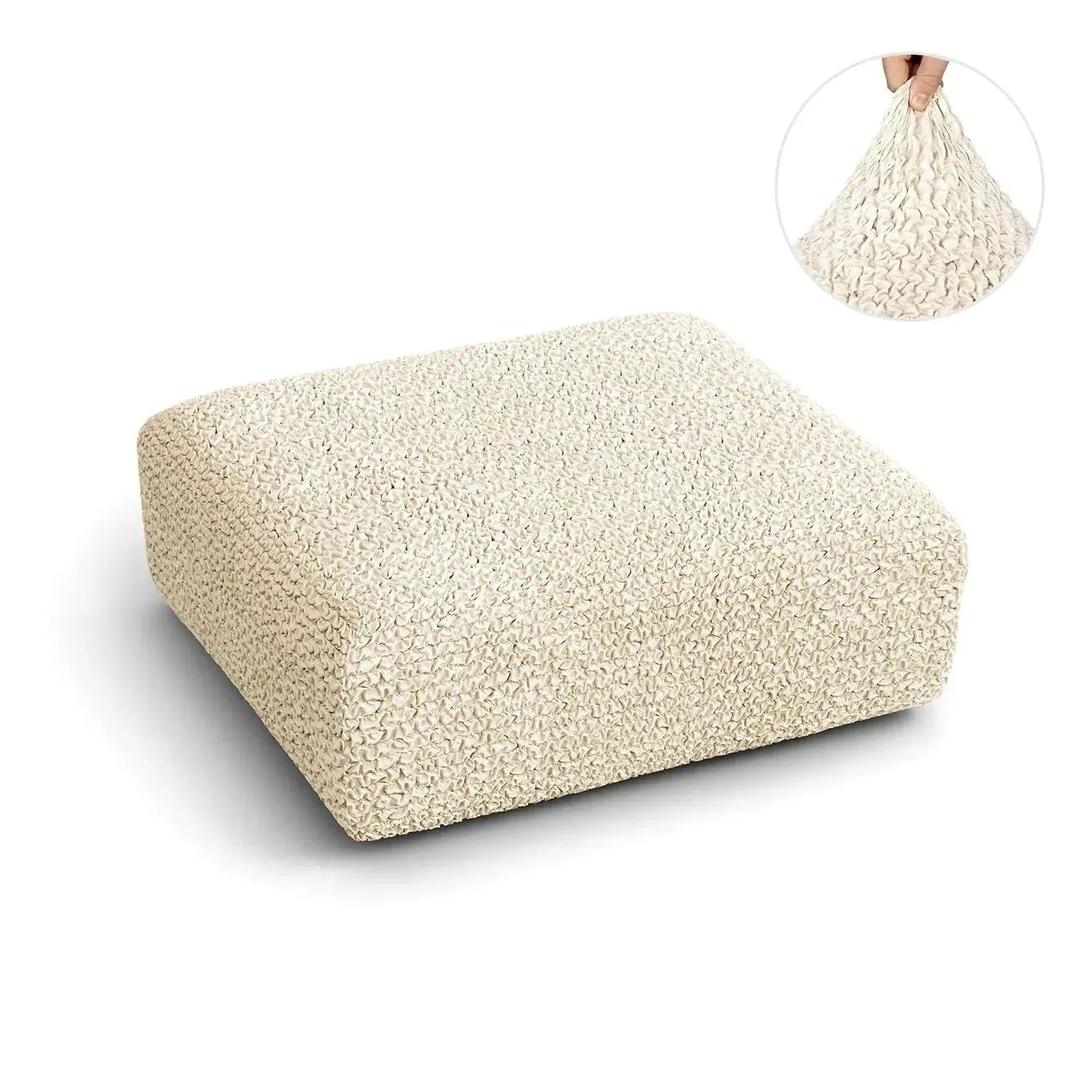 Cream Microfibra Seat Cushion Slipcover