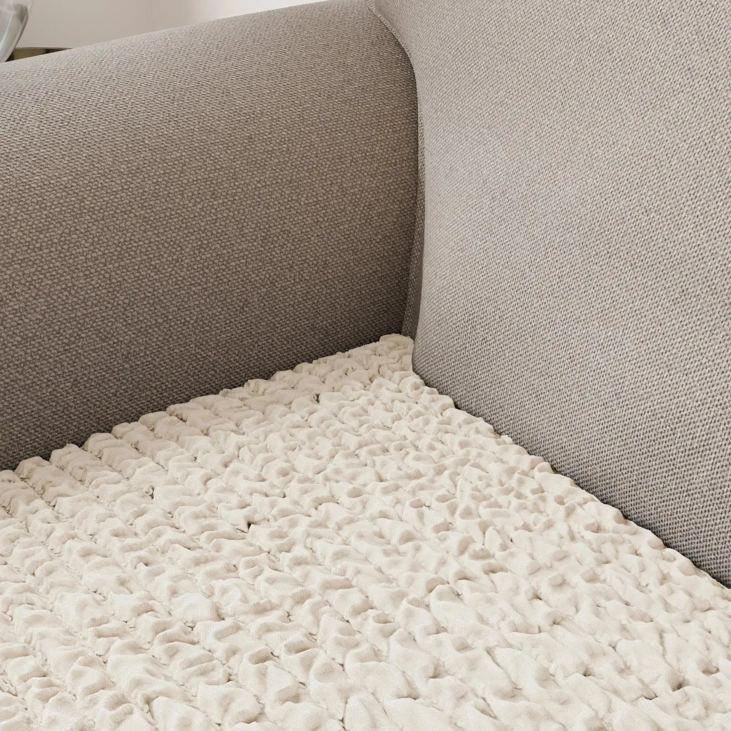 Cream Microfibra Seat Cushion Slipcover