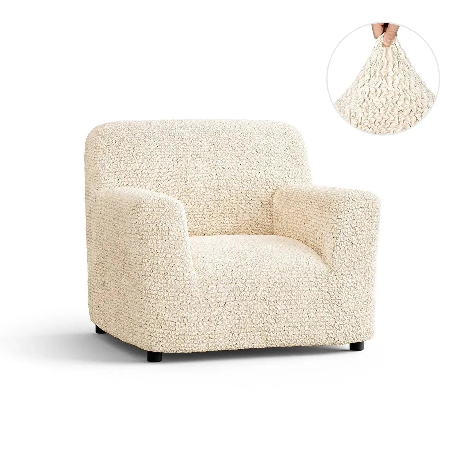 Cream Microfibra Armchair Slipcover