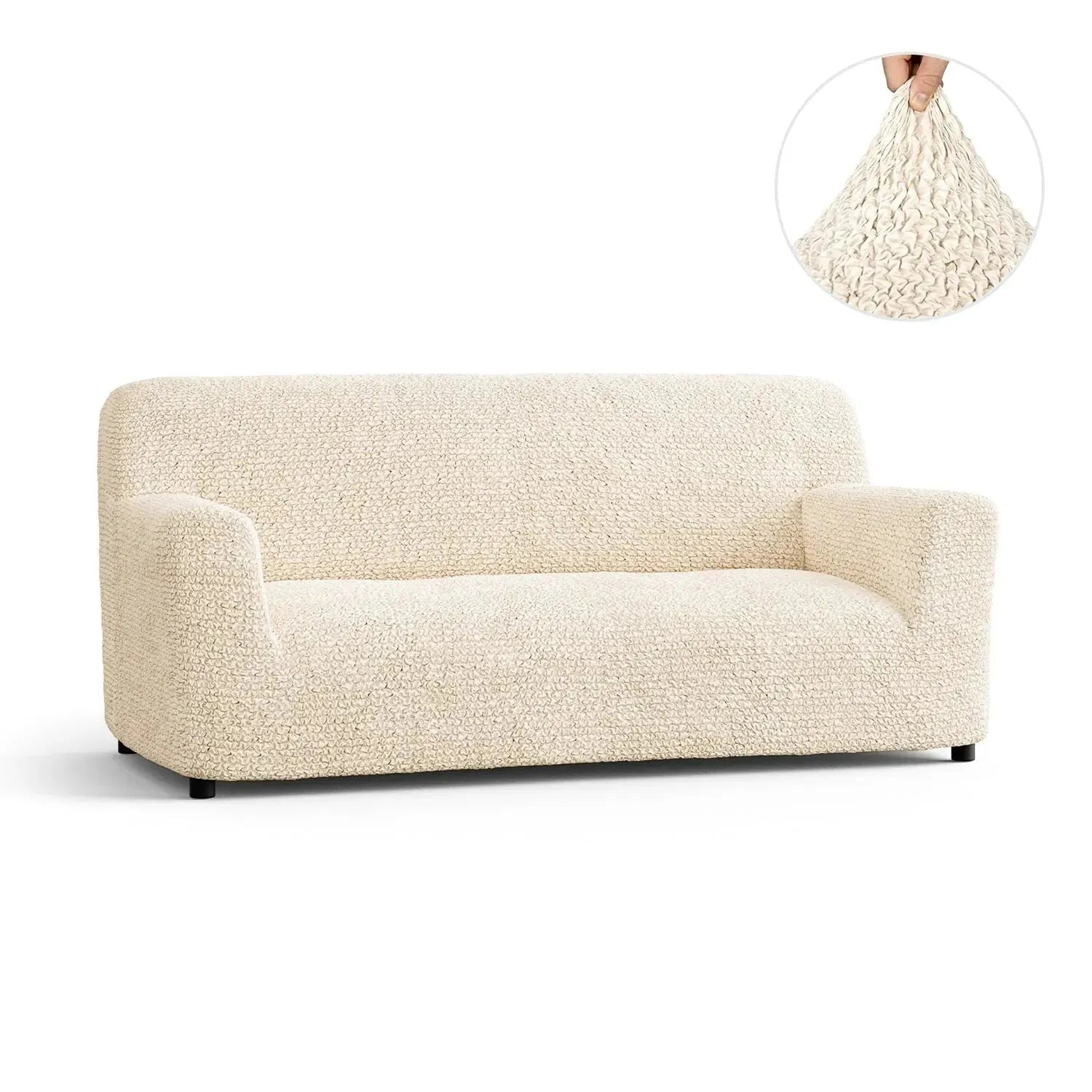 Cream Microfibra Sofa Slipcover