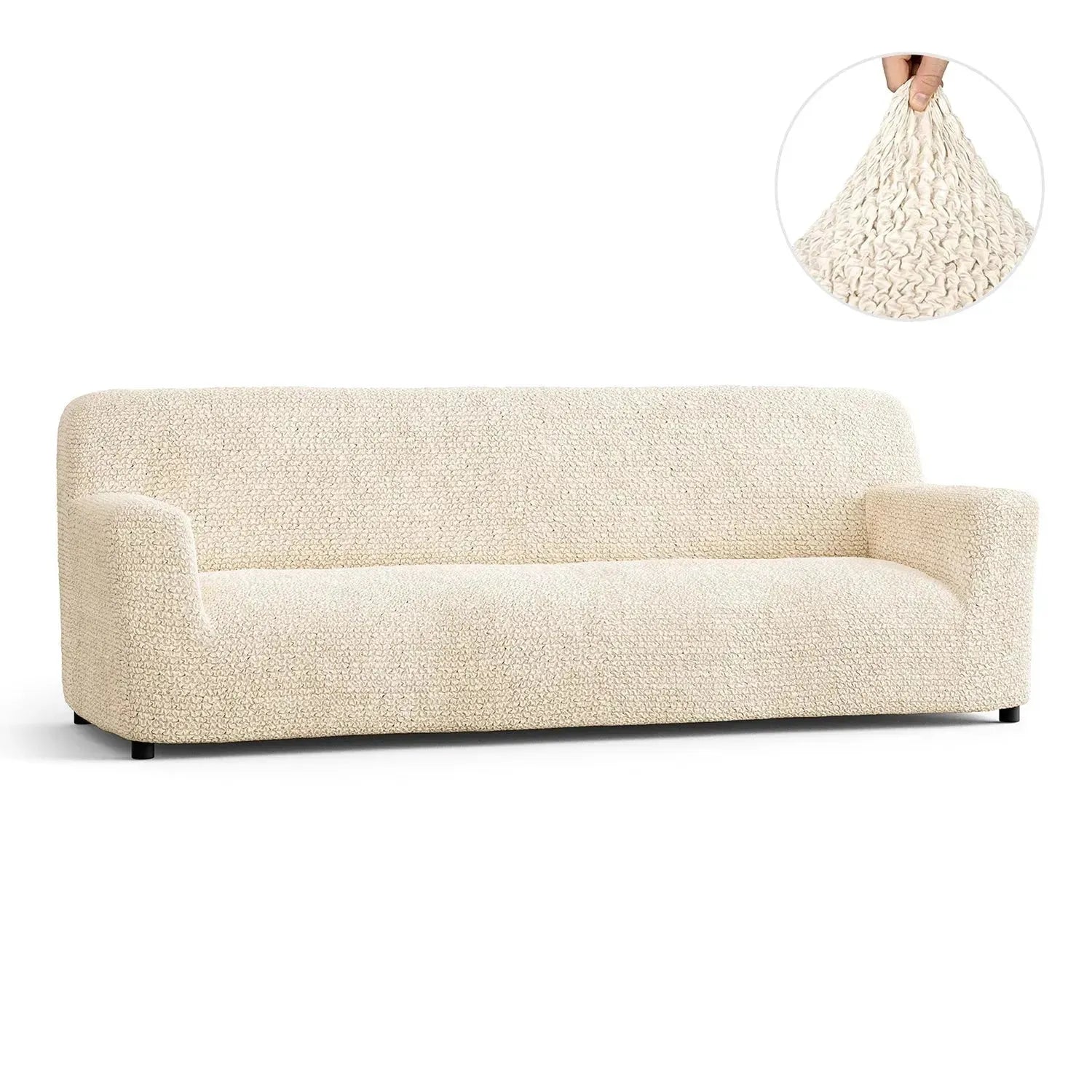 Cream Microfibra Sofa Slipcover