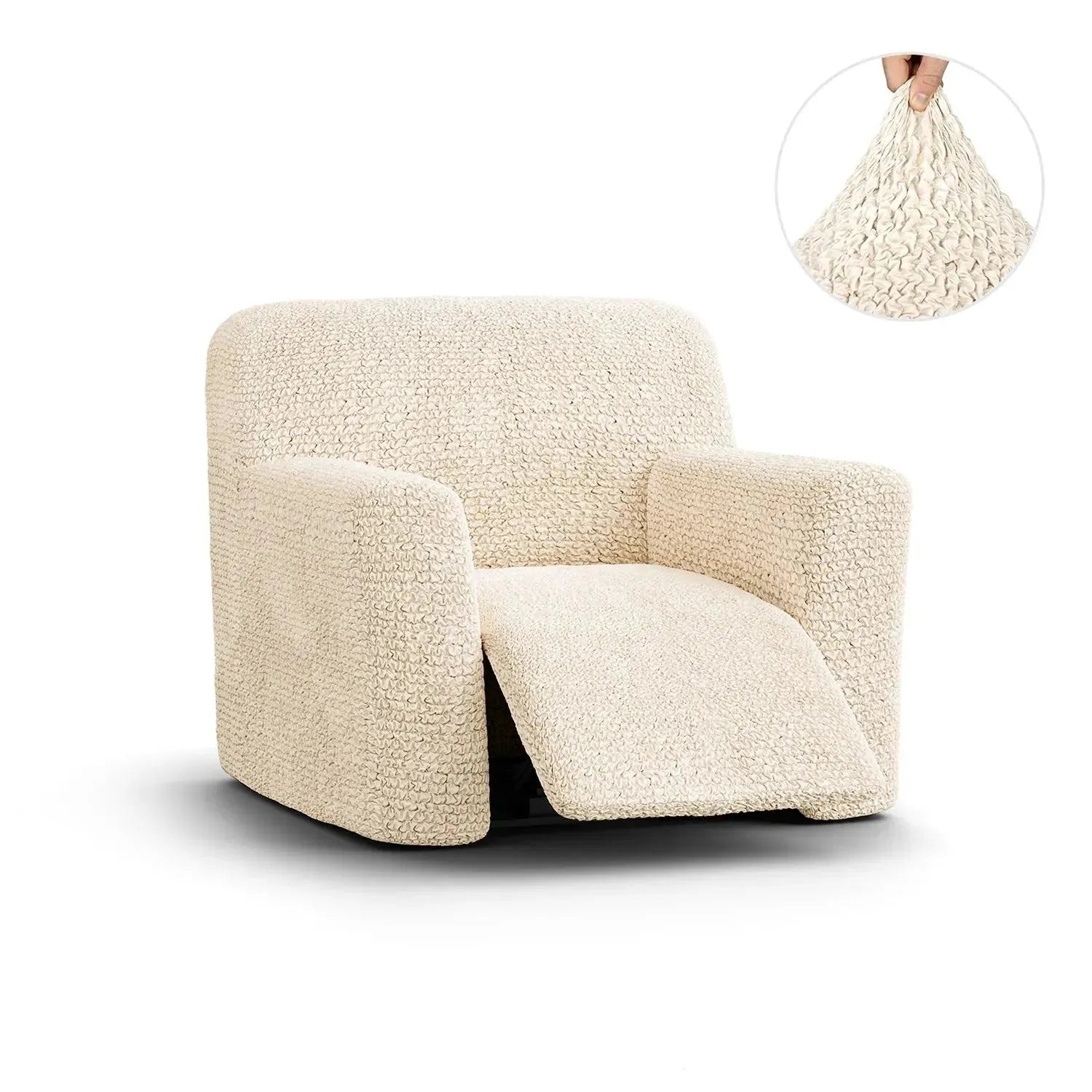 Cream Microfibra Recliner Slipcover