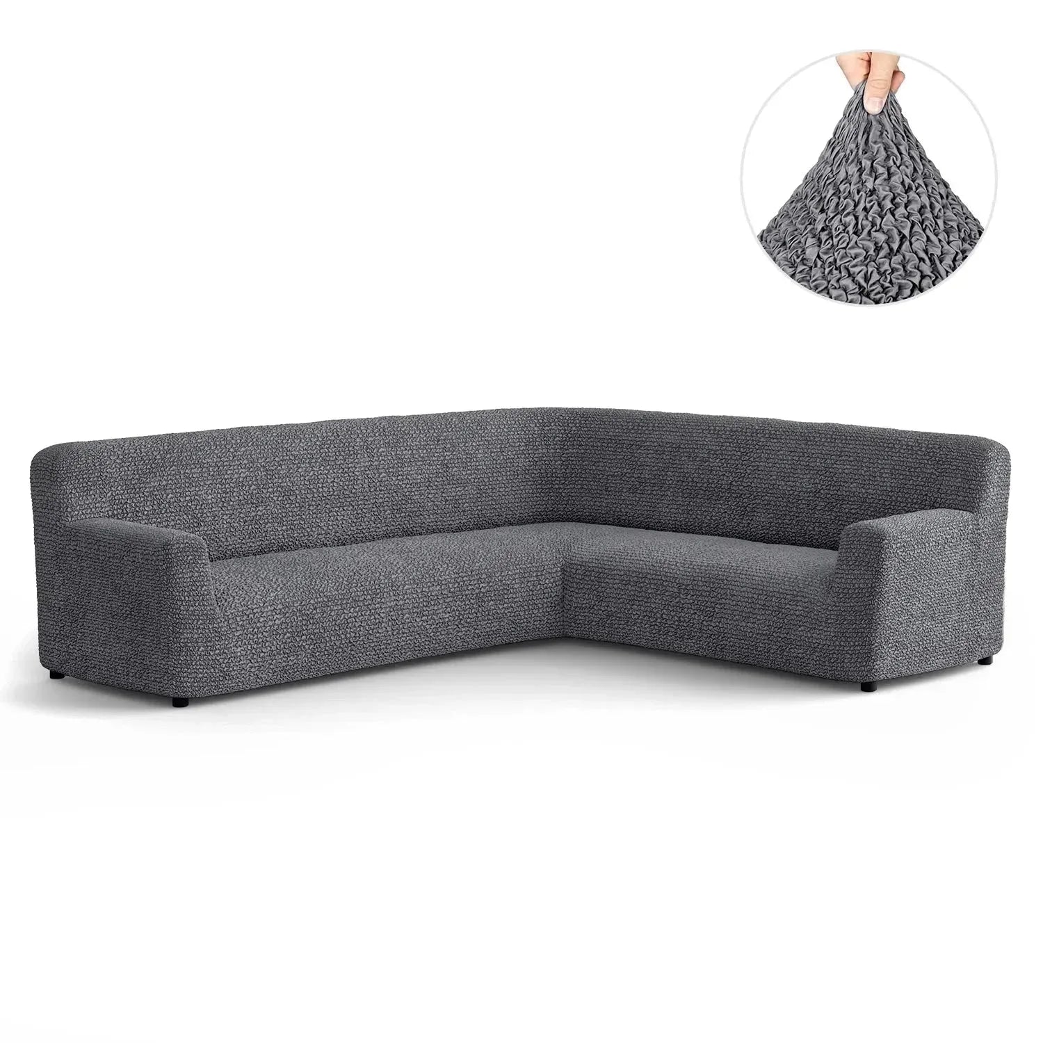 Dark Gray Microfibra Sectional Sofa Slipcover