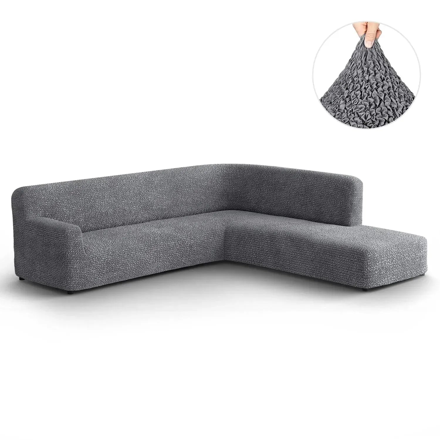 Dark Gray Microfibra Sectional Sofa Slipcover