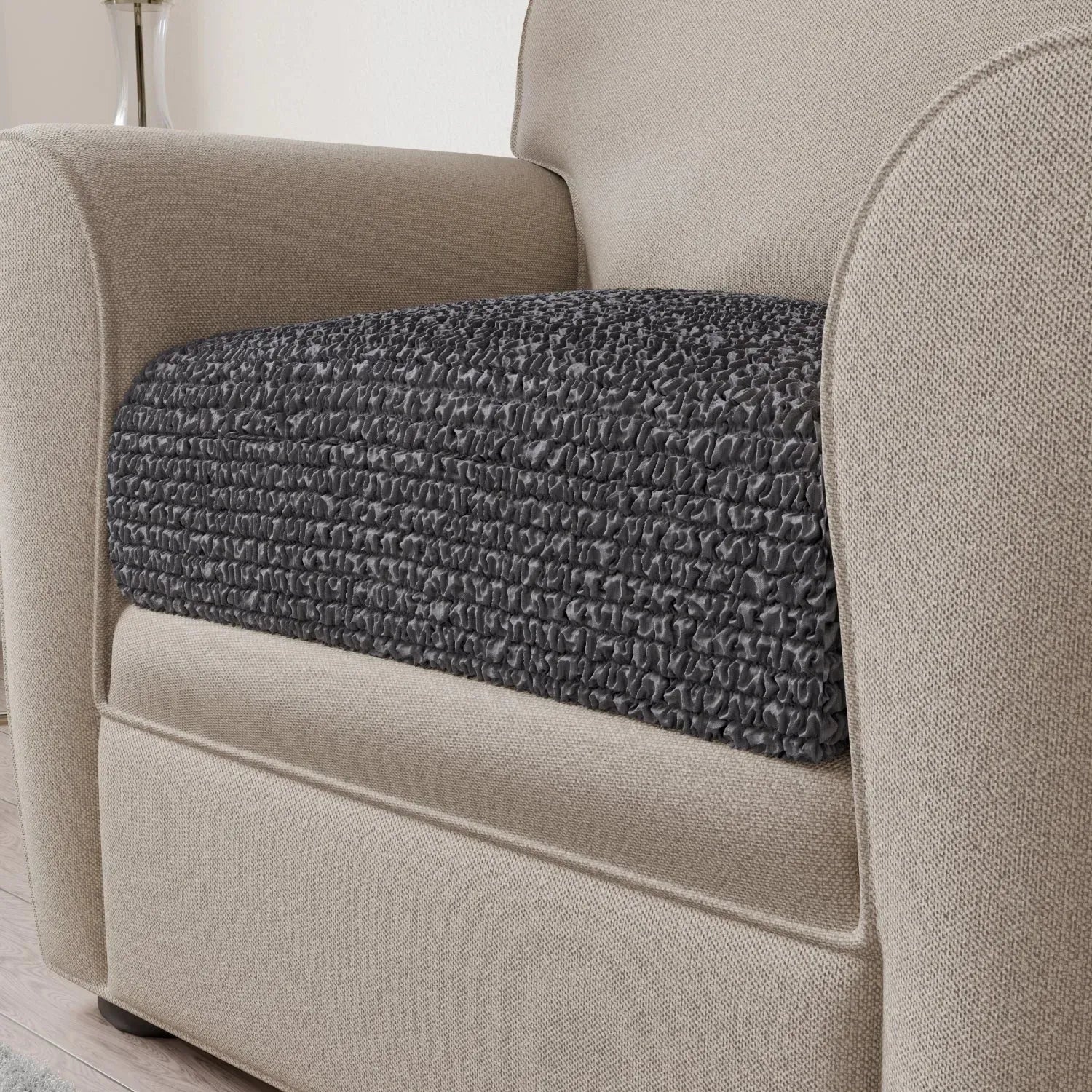 Dark Gray Microfibra Seat Cushion Slipcover