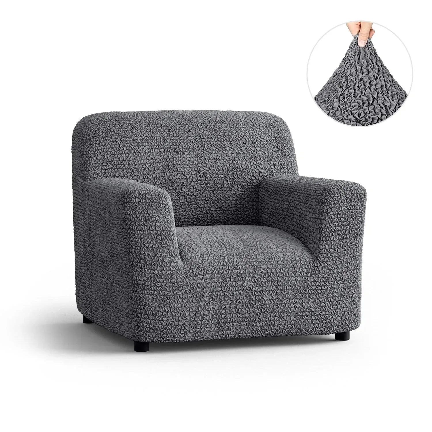 Dark Gray Microfibra Armchair Slipcover