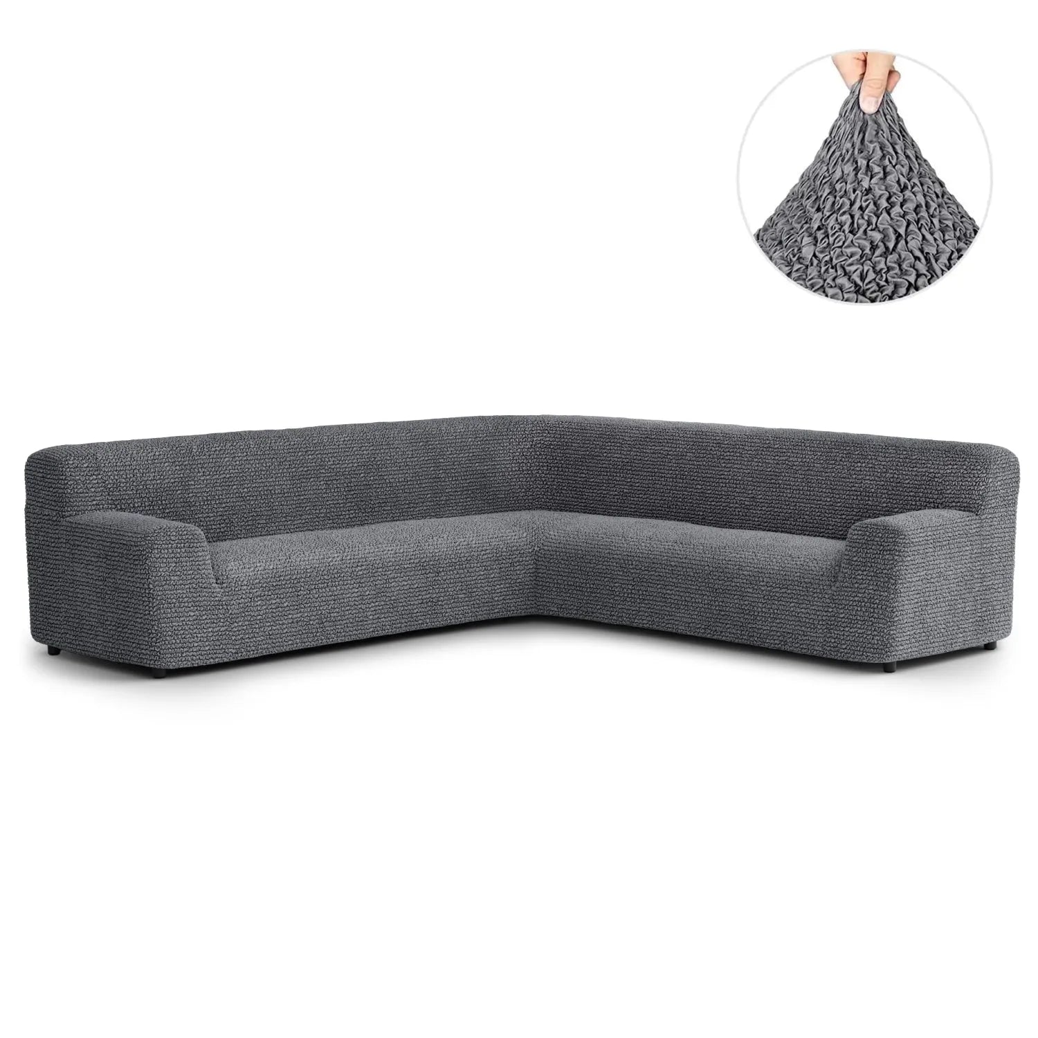 Dark Gray Microfibra Sectional Sofa Slipcover