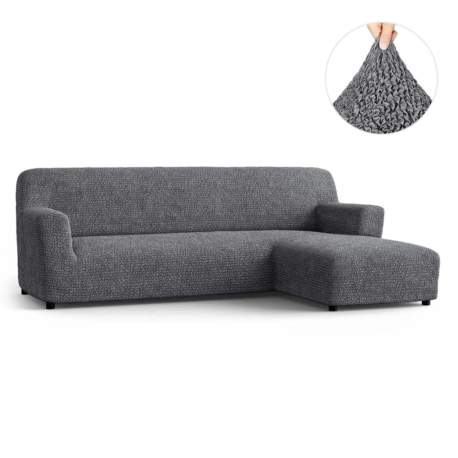 Dark Gray Microfibra Sectional Sofa Slipcover