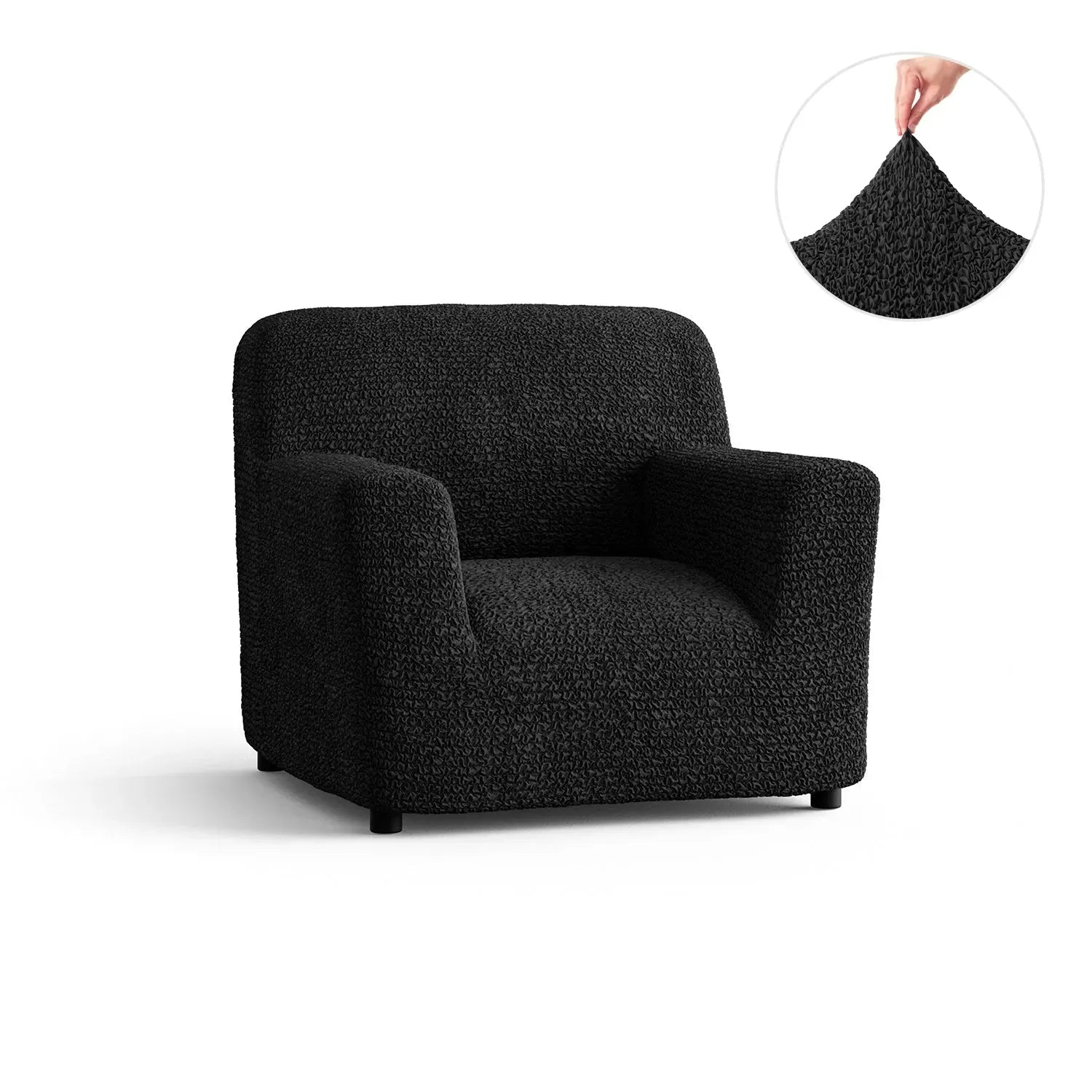 Black Microfibra Armchair Slipcover