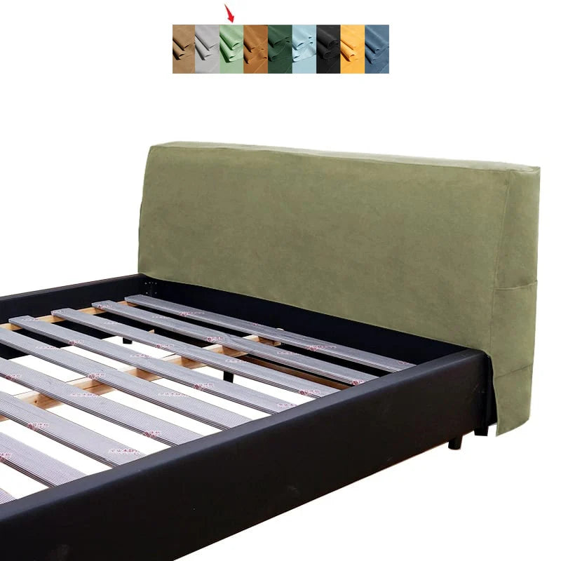 Bed Headboard Cover | Sienna Velour - Moss Green