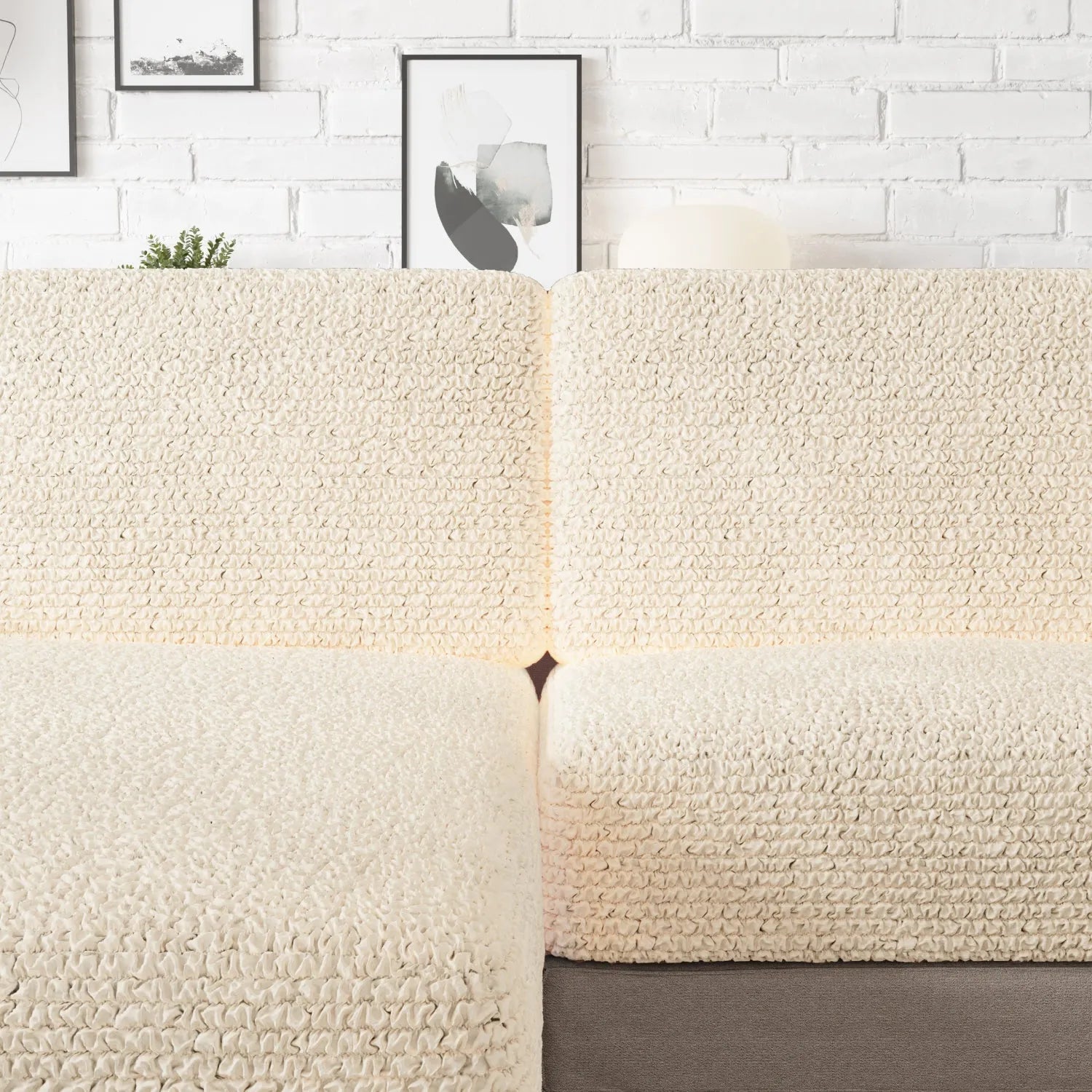 Cream Microfibra Seat Cushion Slipcover