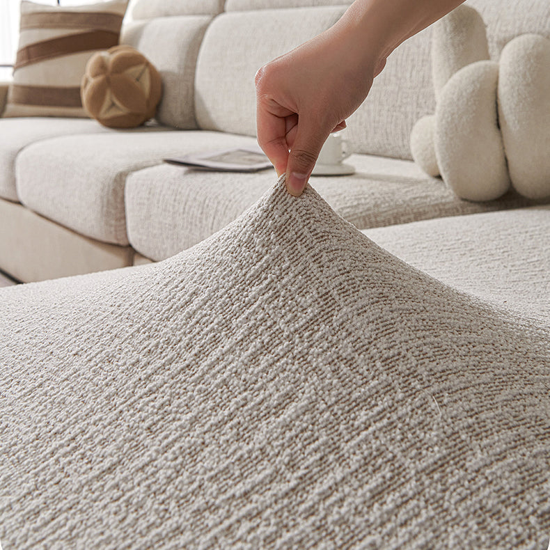 Chenille Solid Woven Stretch Sofa Cushion Cover - Khaki