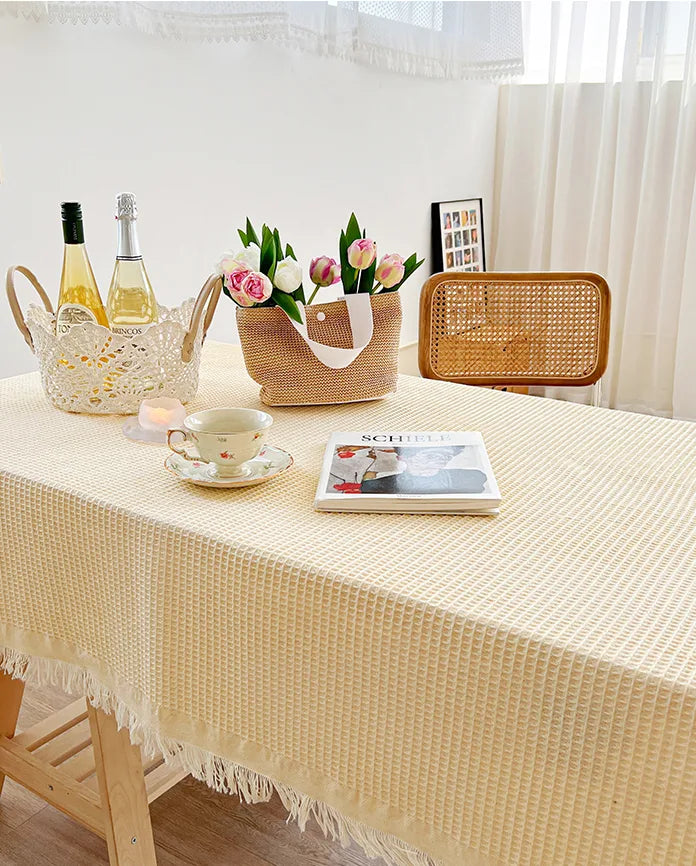 Embroidered Table Cloth for Dining Table | Lvsh· Tic-tac-toe cheese