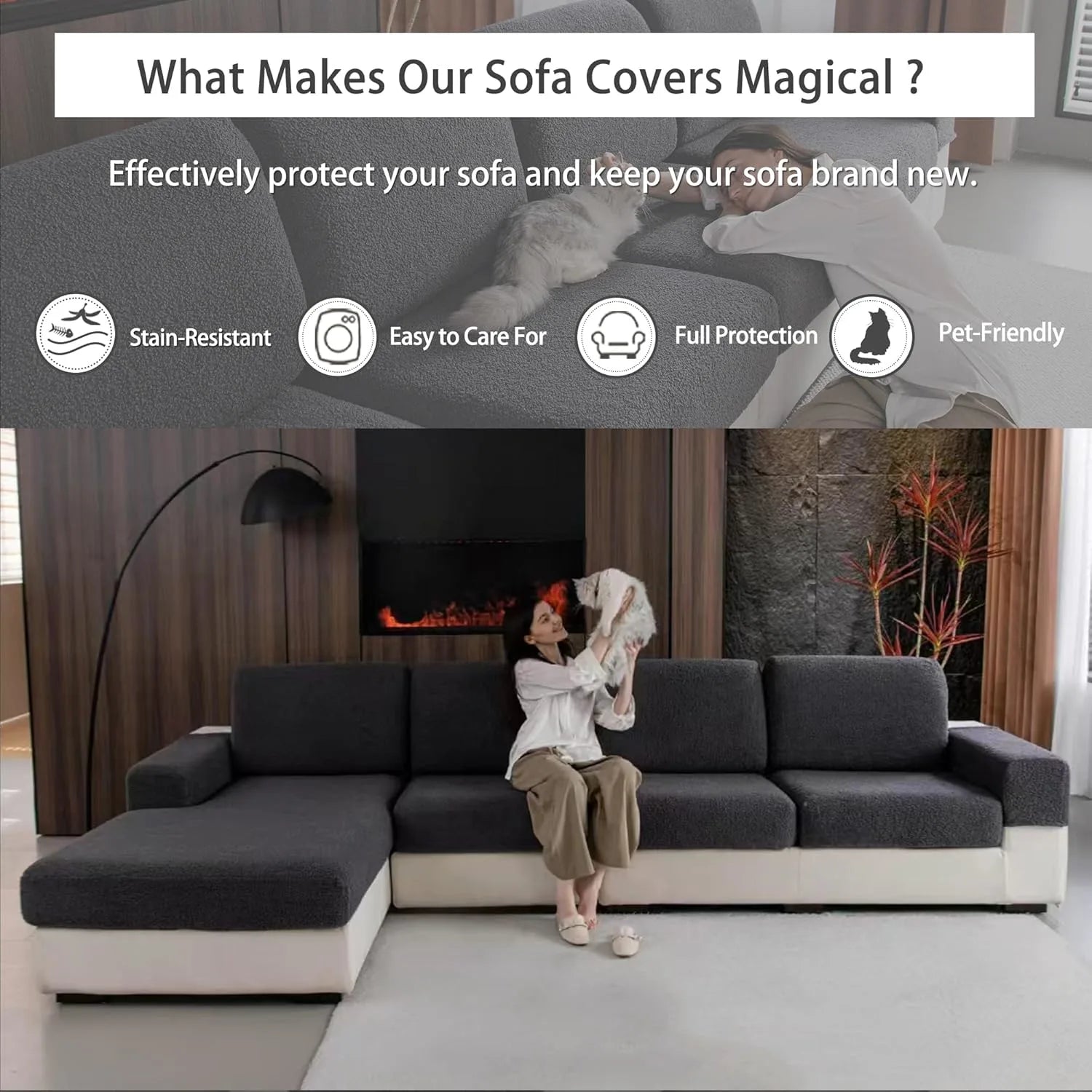 Veludon gris foncé (coussin)