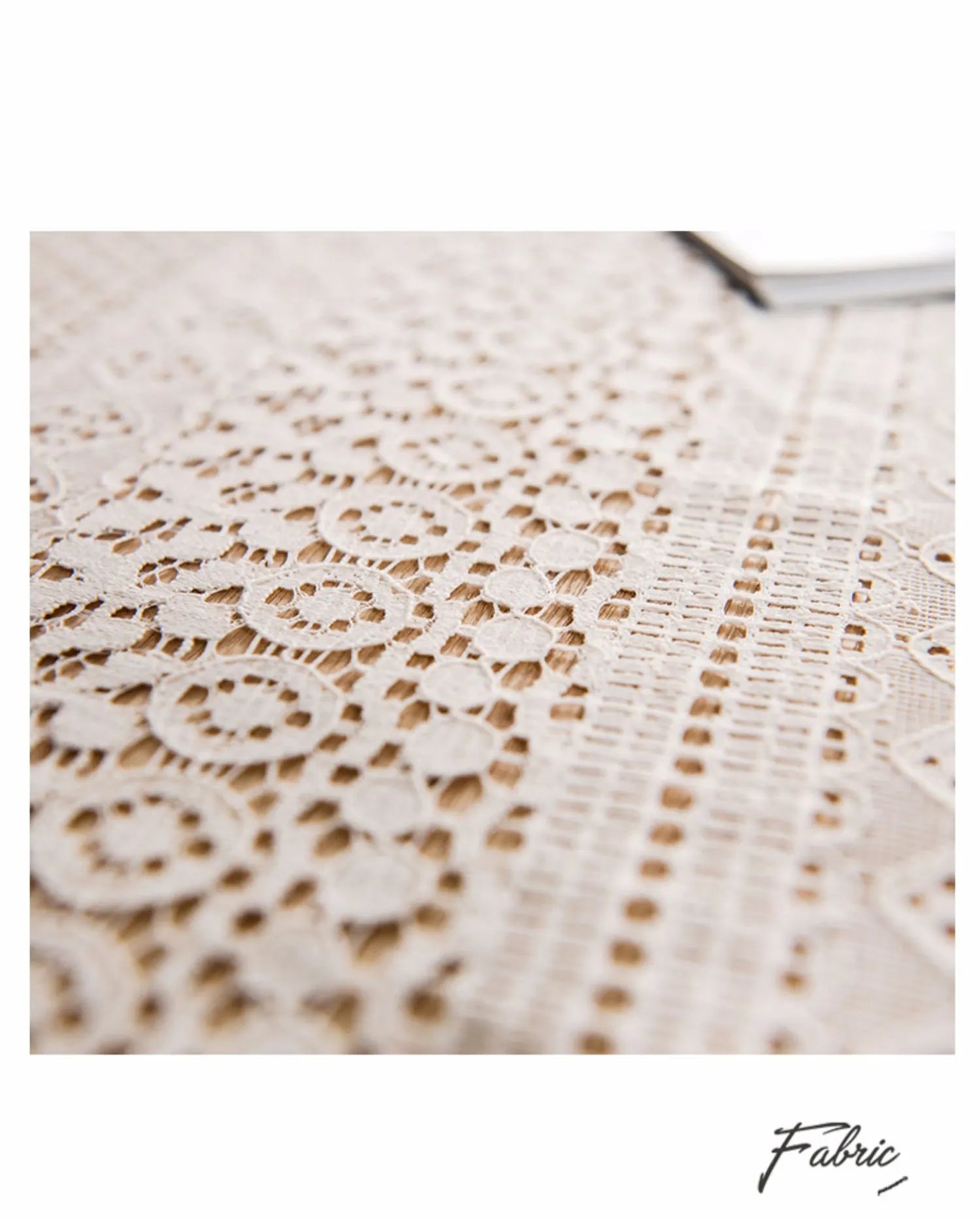 Embroidered Table Cloth for Dining Table | YM·Beige Copper Coin Hollow·Ins