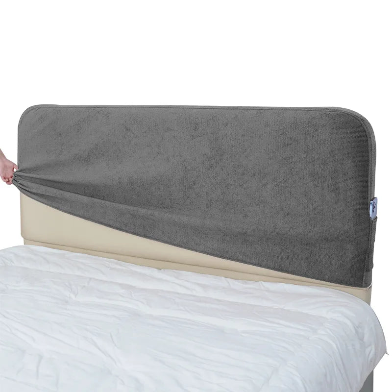 Bed Headboard Cover | Performance Antimicrobial Chenille - Granite Mist