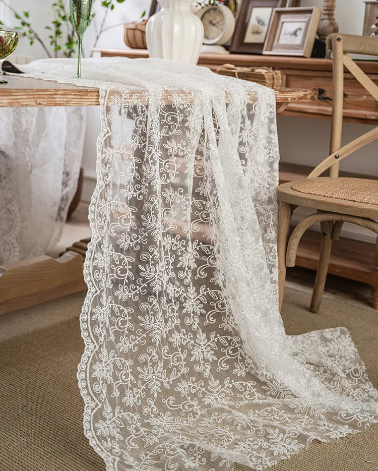 Mantel bordado para mesa de comedor | YM·Encaje de celebridades·Retro francés