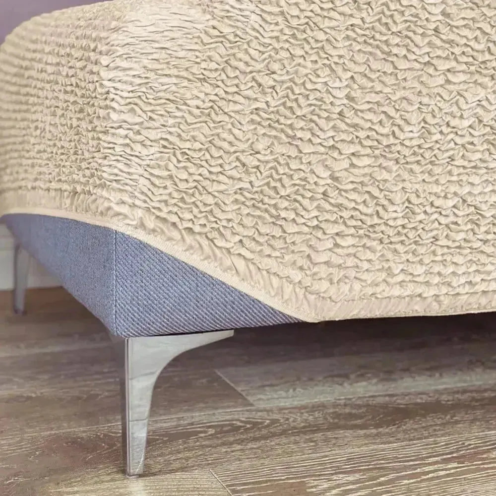 Cream Microfibra Ottoman Slipcover