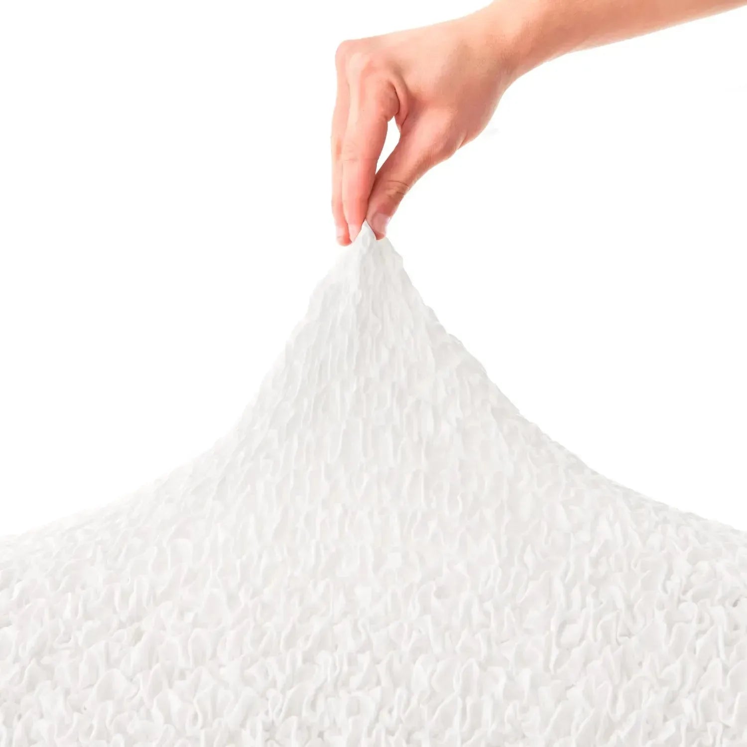 White sofa slipcover by Plume Bubble for a minimalist, fresh living space