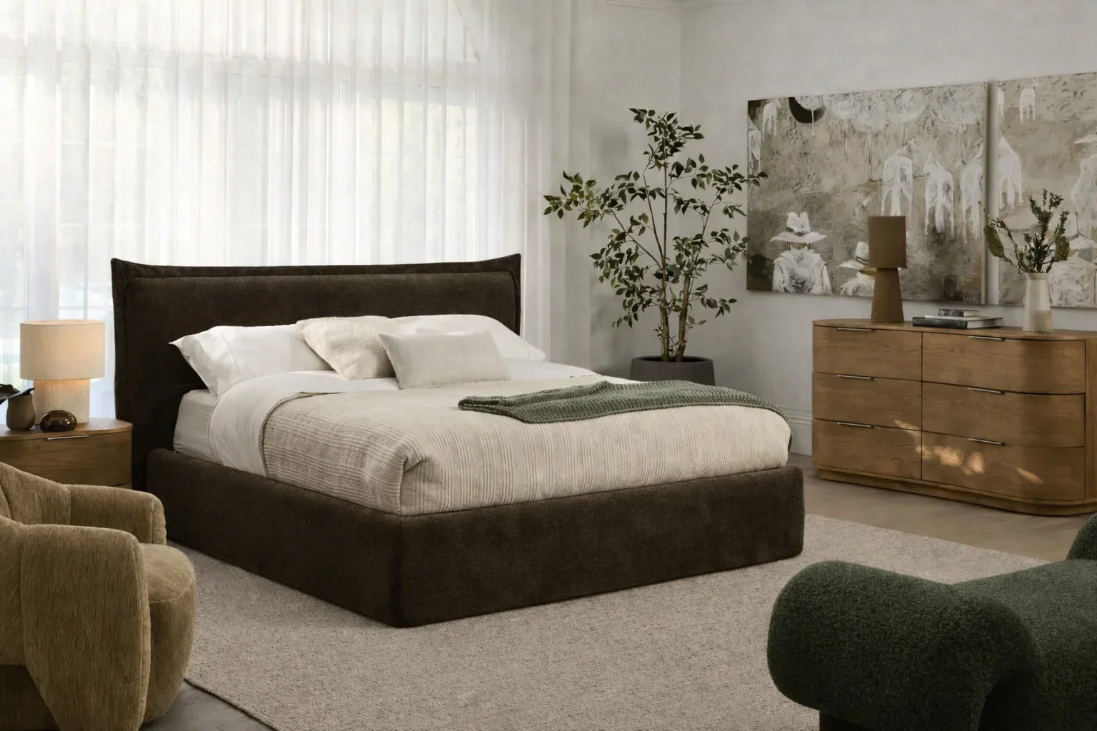 custom bed frame and headboard cover by Luna Italian Matte Velvet