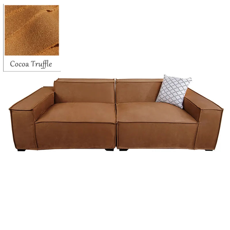 Custom Sofa Slipcover | Sienna Velour - Cocoa Truffle