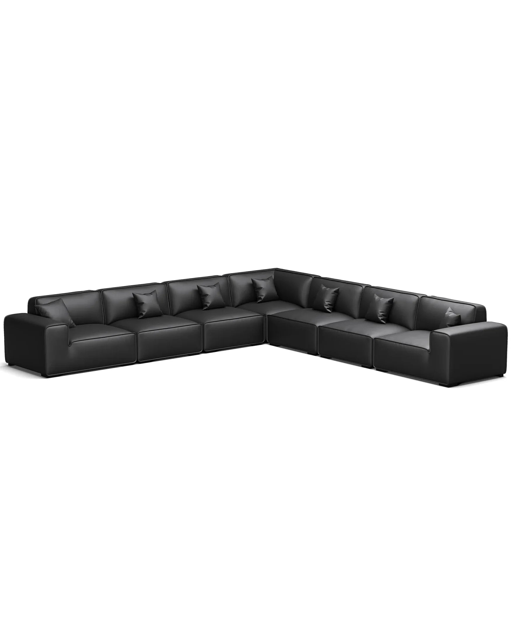 Housse de canapé 7 places en L | Anthracite classique 