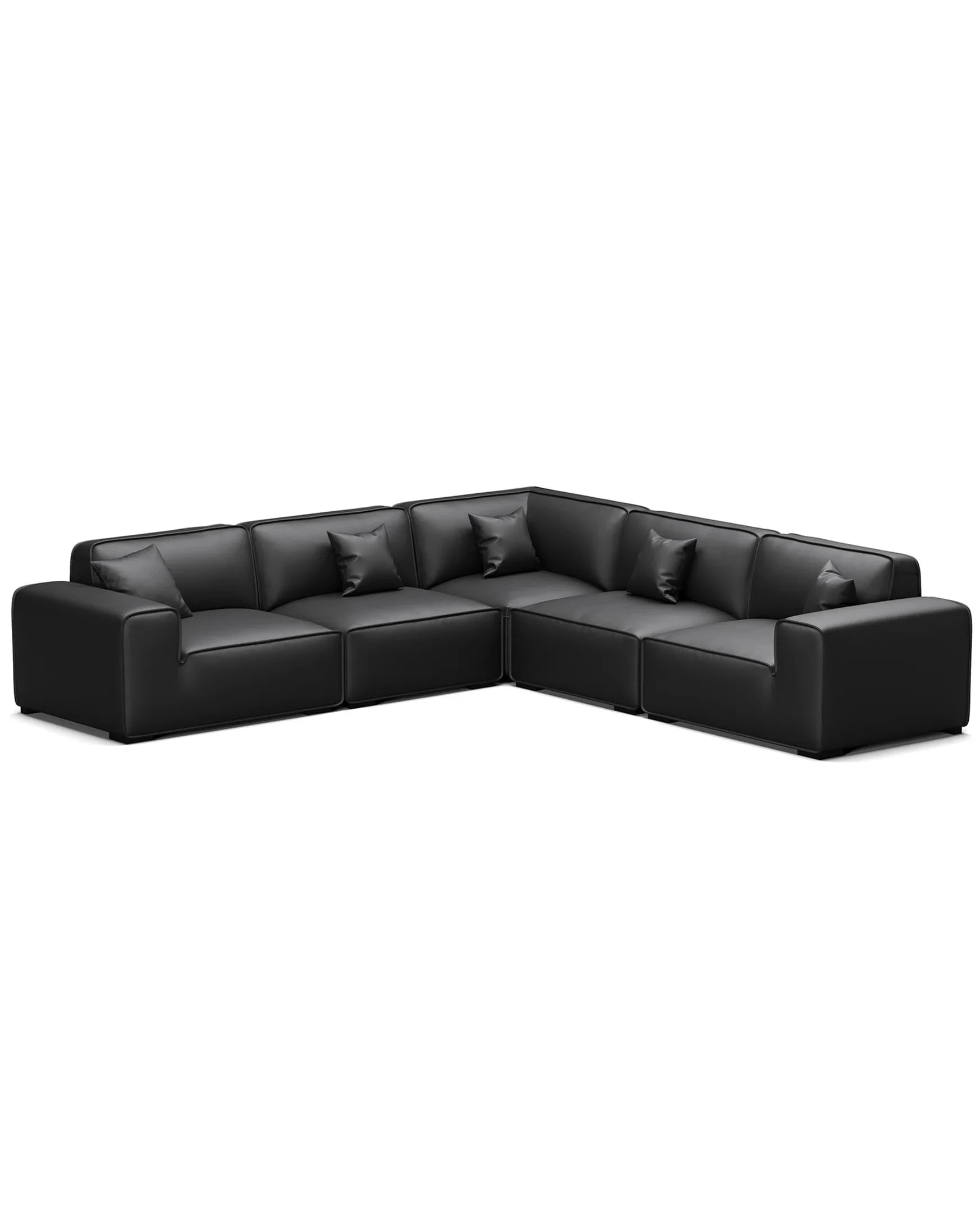 Housse de canapé 5 places en L | Anthracite classique 