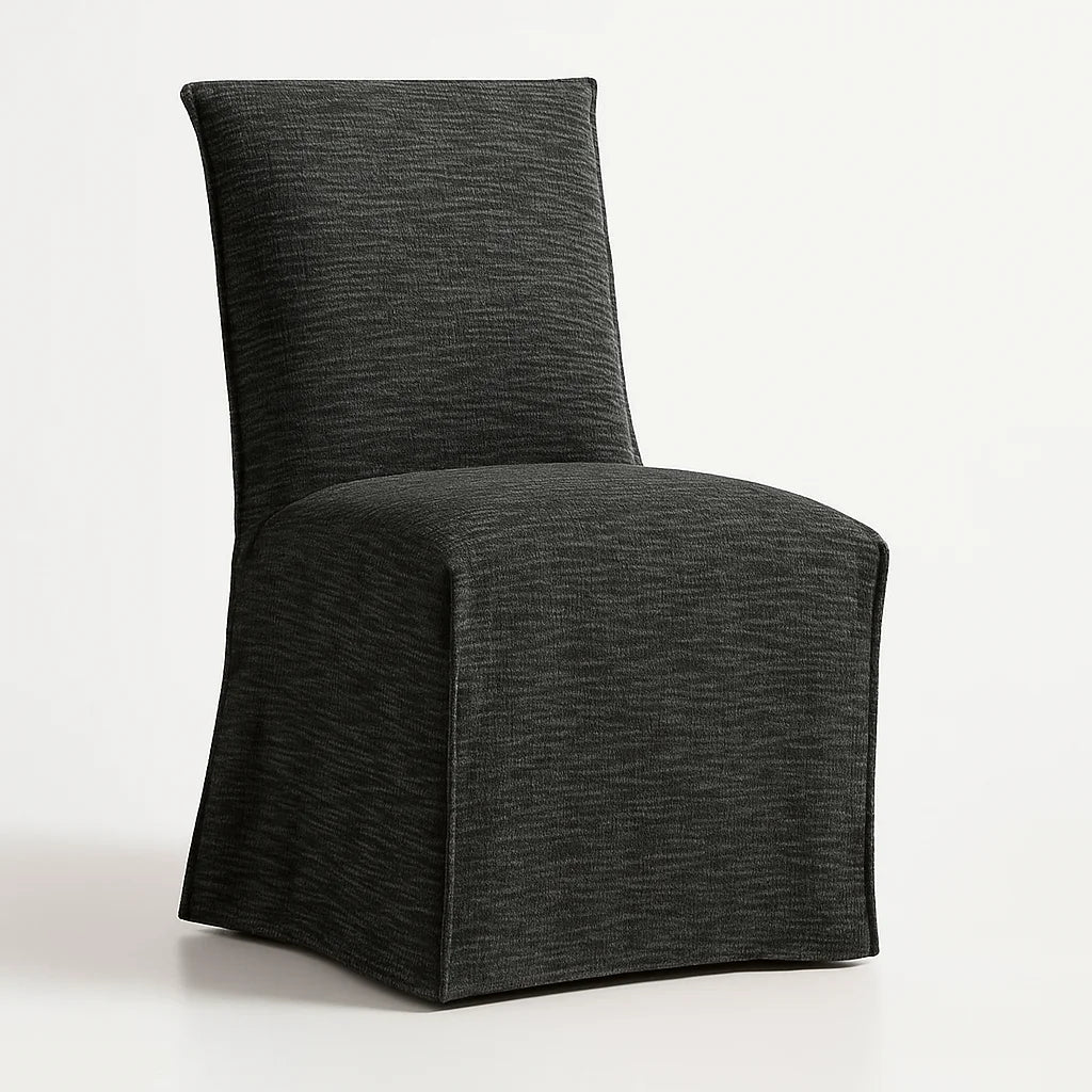 WX23006 Chenille Blossom Series | Long-Skirt Dining Chair Slipcover