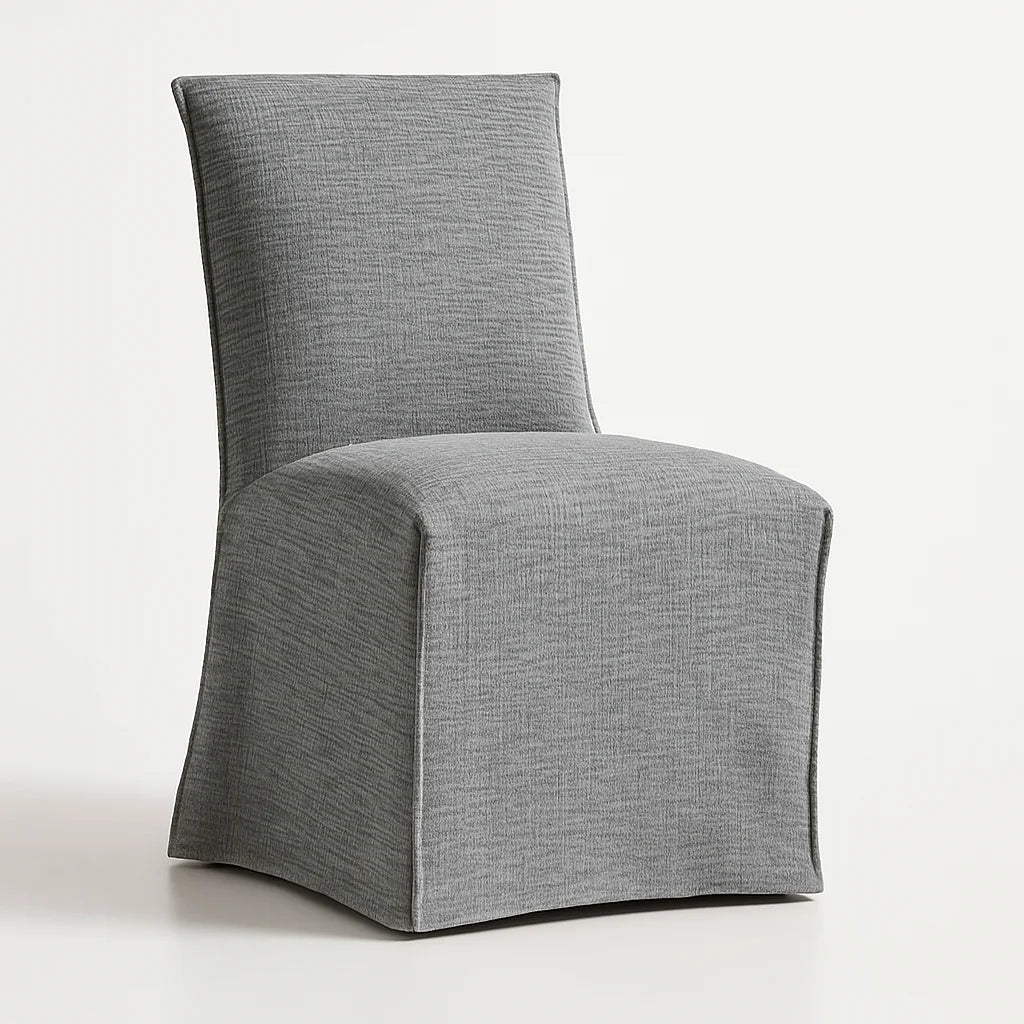 WX23006 Chenille Blossom Series | Long-Skirt Dining Chair Slipcover