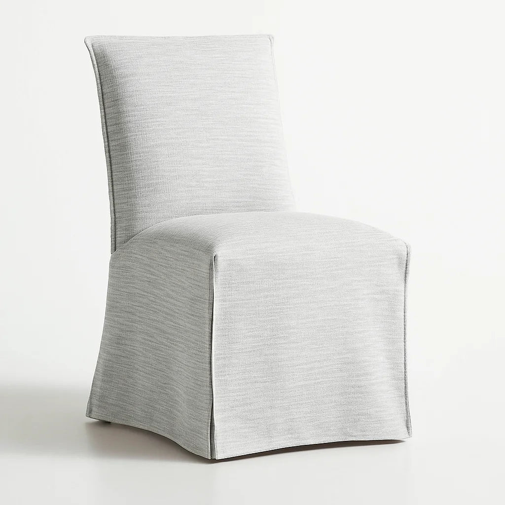 WX23006 Chenille Blossom Series | Long-Skirt Dining Chair Slipcover