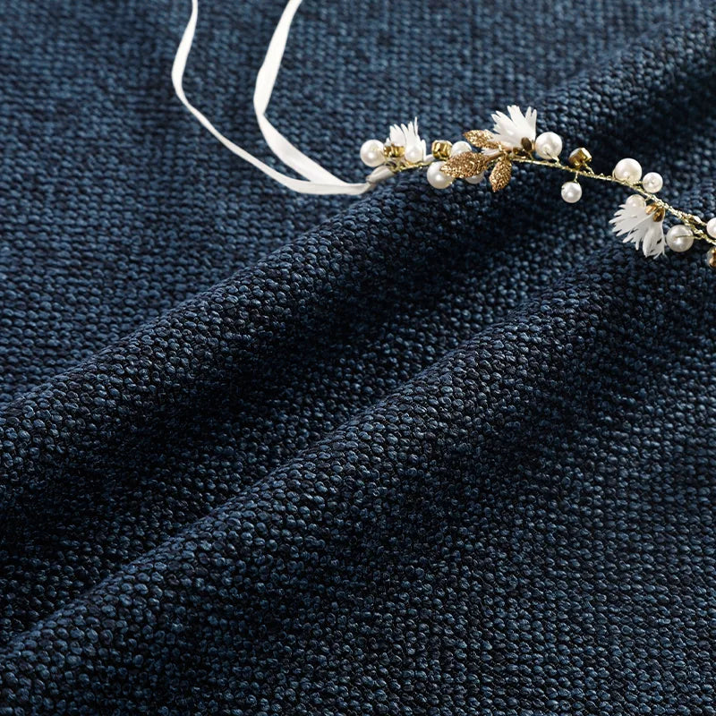 Custom Bed Frame Cover — Marlowe Linen-Blend 1925 · Navy