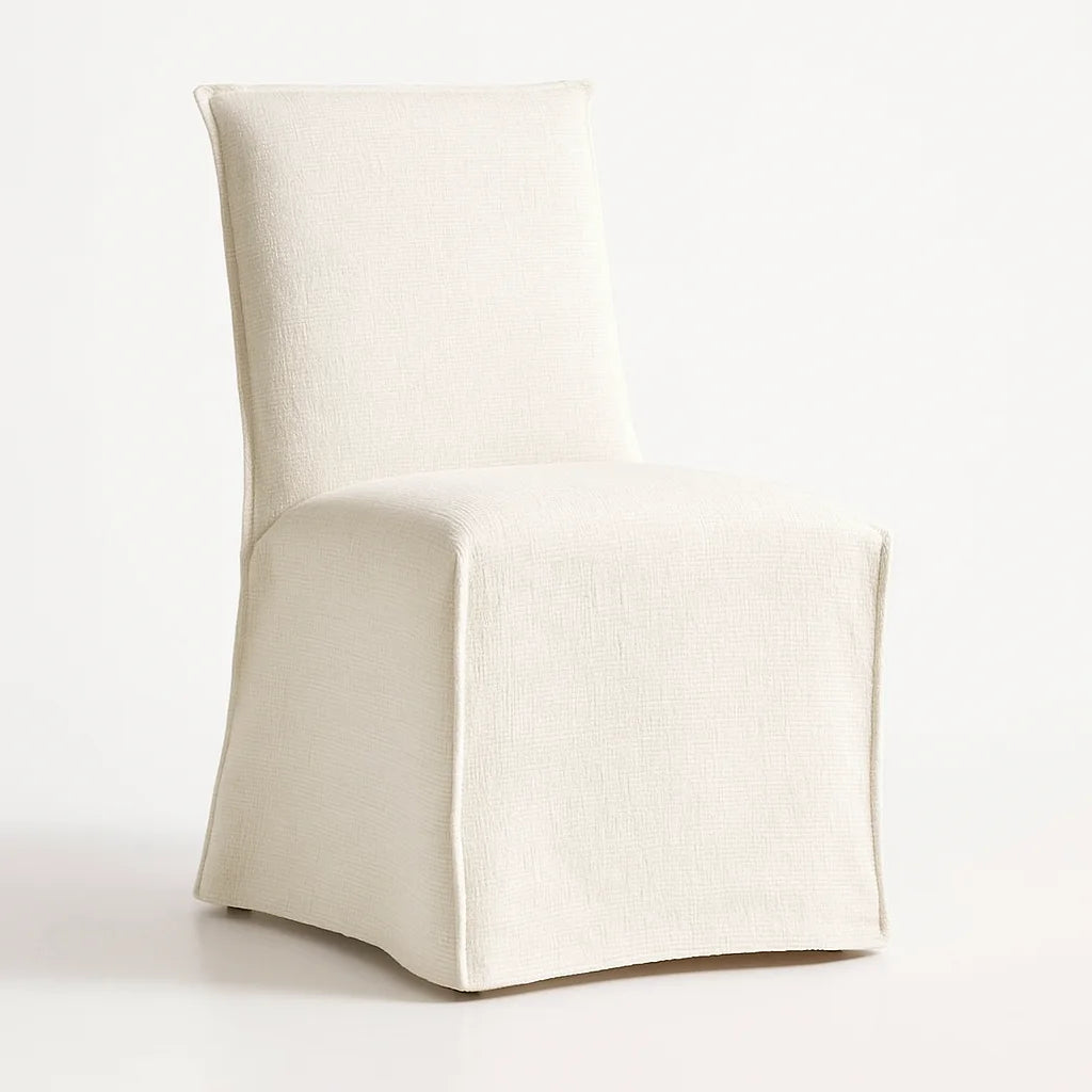 WX23006 Chenille Blossom Series | Long-Skirt Dining Chair Slipcover