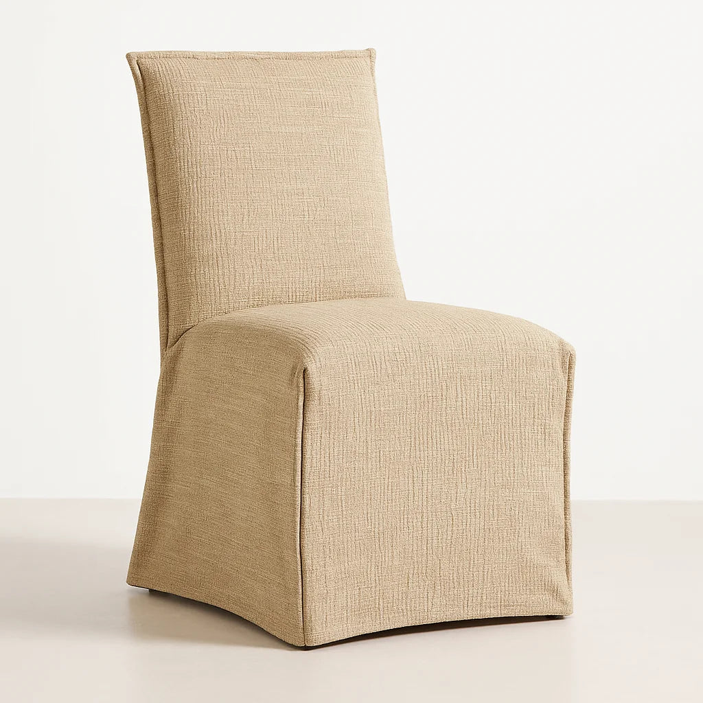 WX23006 Chenille Blossom Series | Long-Skirt Dining Chair Slipcover