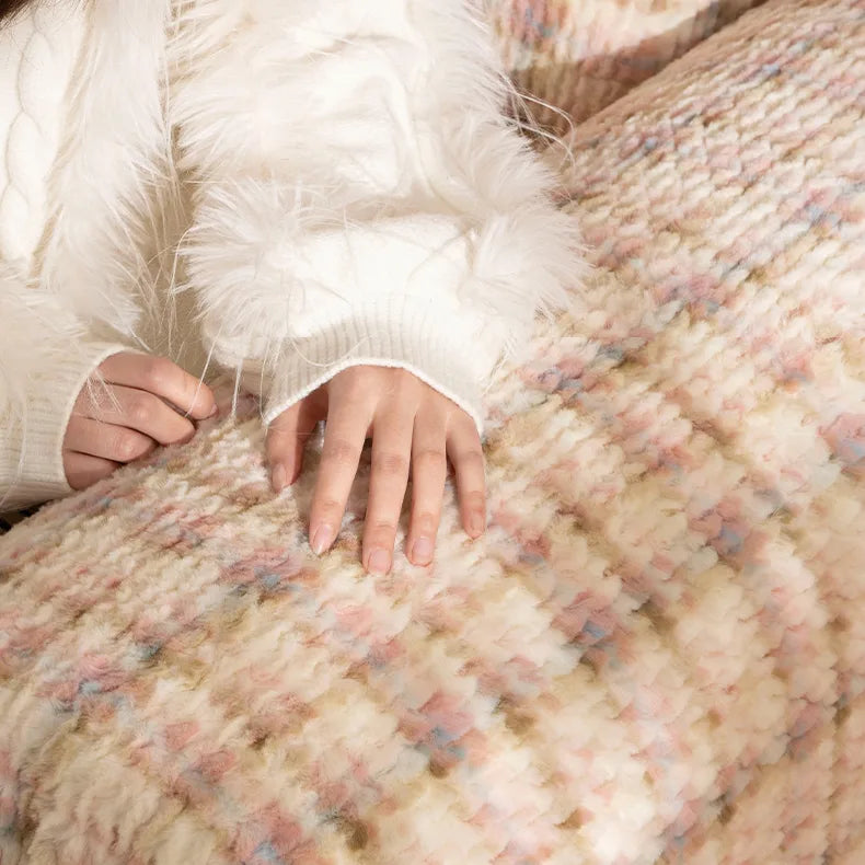 G 510 MistWeave Faux Bunny Fur Sofa Throw | Ultra-Soft, Fluffy, Dopamine Color Blanket for Cozy Home Decor