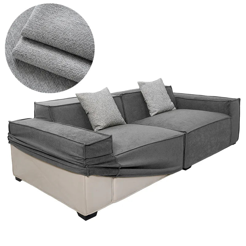 Custom Sofa Slipcover | Performance Antimicrobial Chenille - Granite Mist