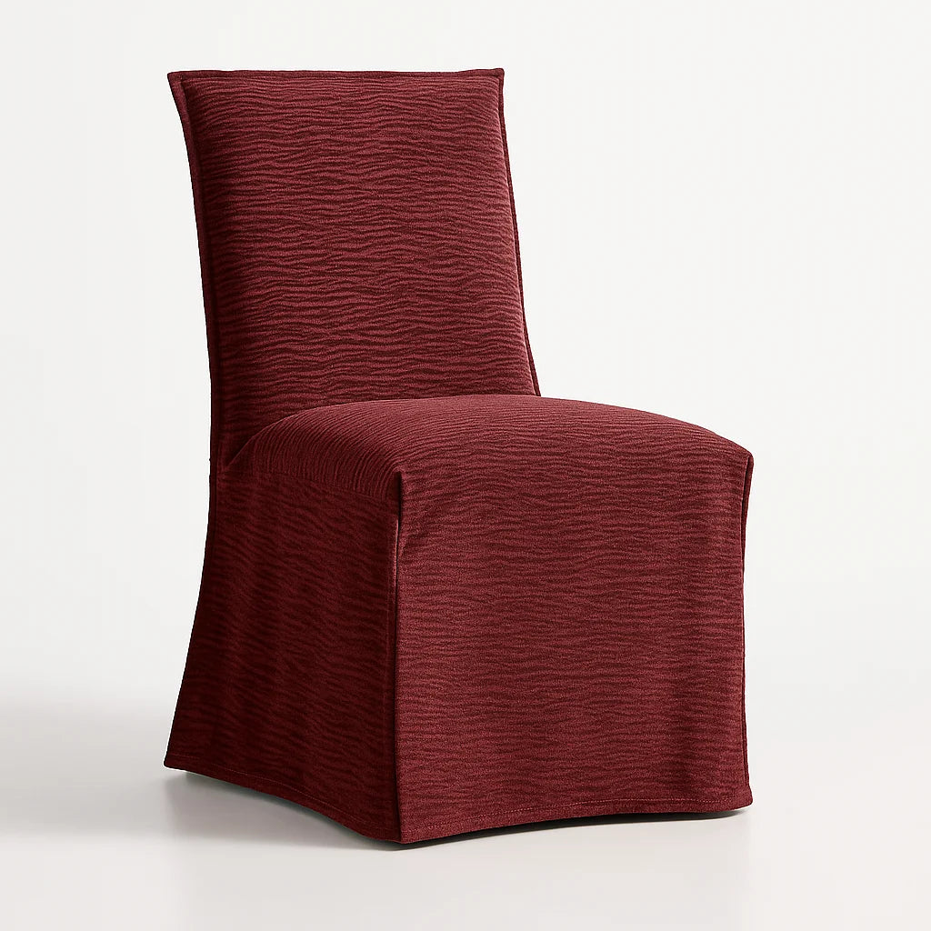 WX23006 Chenille Blossom Series | Long-Skirt Dining Chair Slipcover