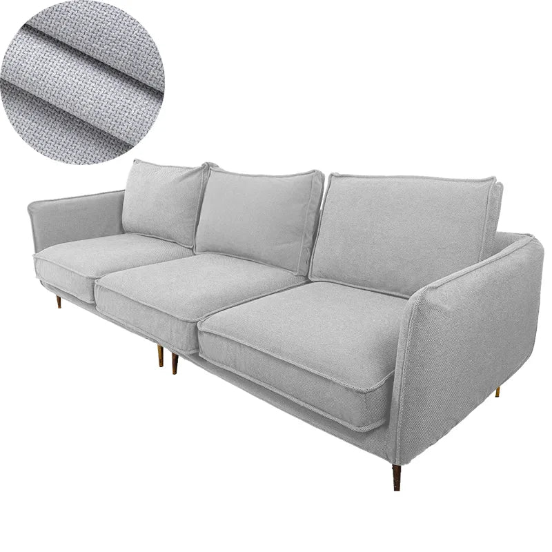 Custom Sofa Slipcover | Elara Flax- Light Gray